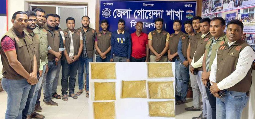 সিরাজগঞ্জে ৫০ লক্ষ টাকার হেরোইনসহ বাবা ও ছেলে আটক