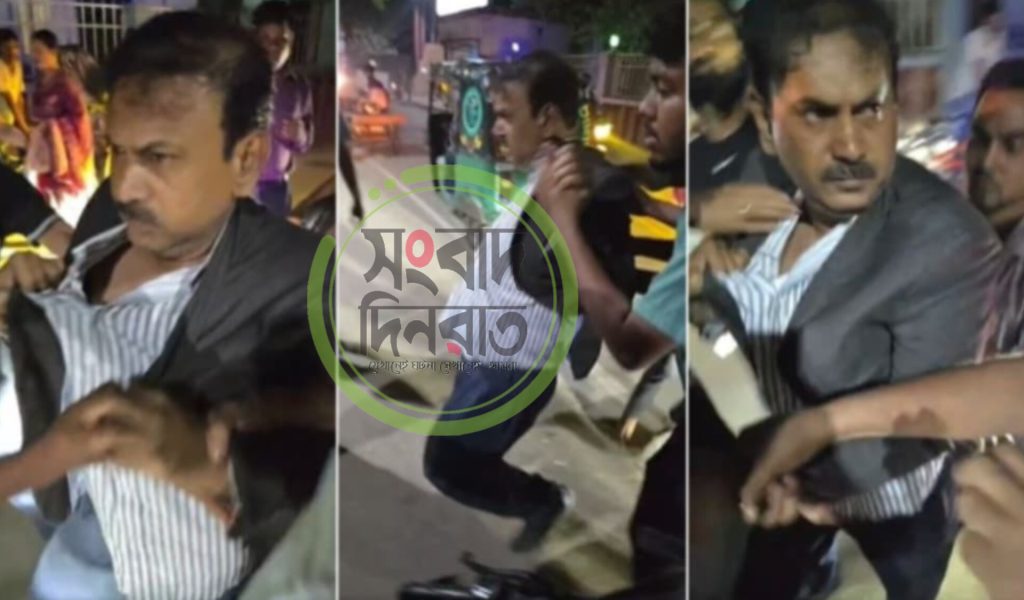 কারাগারের গেটের সামনে কারামুক্ত সিরাজগঞ্জের সাবেক এমপি আজিজকে মারধর