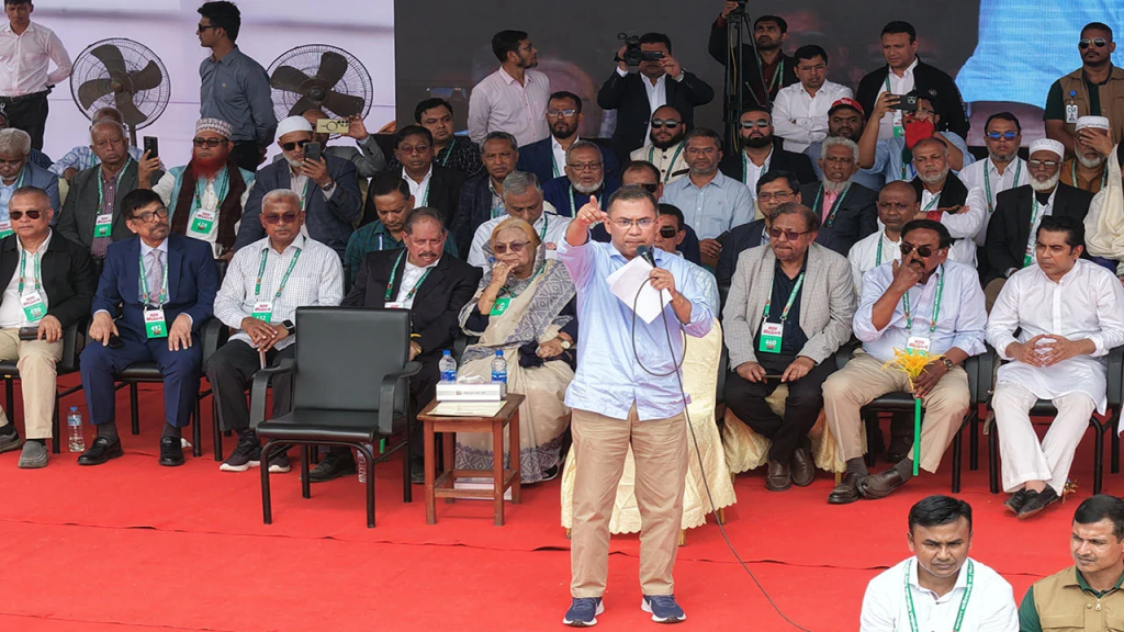 যারা গুপ্ত বলে পরিচিত তারা ভুয়া সিল-ব্যালট ছাপাচ্ছে —বরিশালে তারেক রহমান